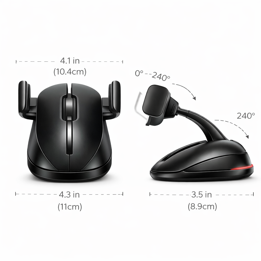 Rotating Car Phone Holder Mouse Shape